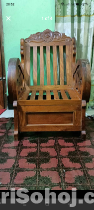 Kathal wood er 5 sit er sofa set with tee table